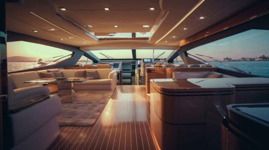 Superyacht Innenaustattung in feinen Hölzern mit Luxus Interior Design​